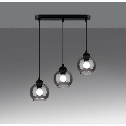 Deckenleuchte an Kabel ALINO 3xE27/60W/230V schwarz