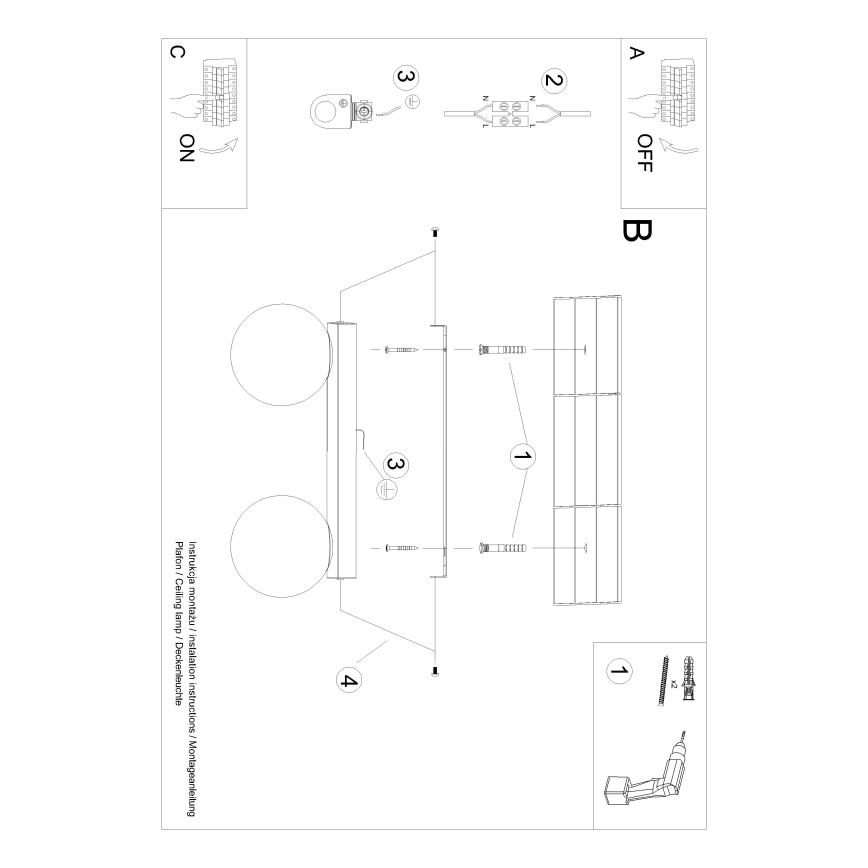 Lampada da soffitto YOLI 2xG9/12W/230V bianco