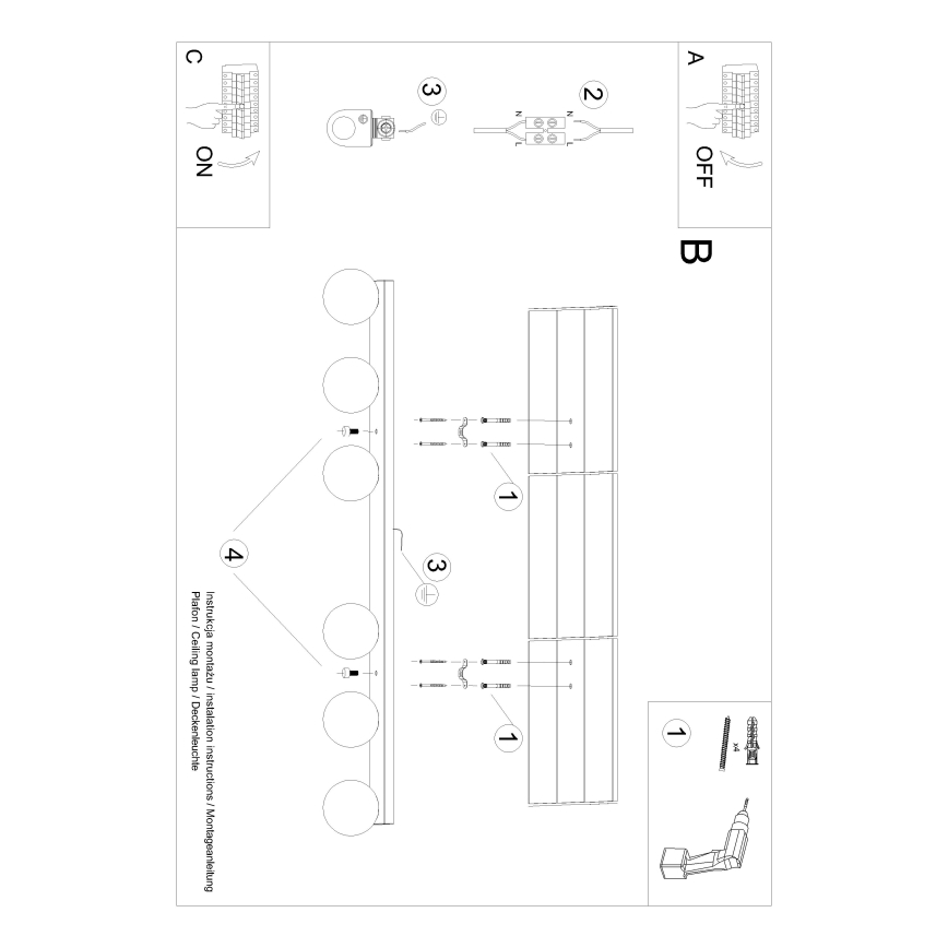Plafoniera YOLI 6xG9/12W/230V bianco