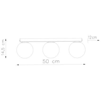 Plafonnier YOLI 3xG9/12W/230V noir