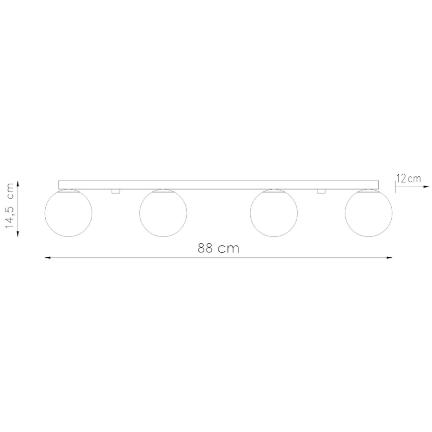 Plafoniera YOLI 4xG9/12W/230V nero