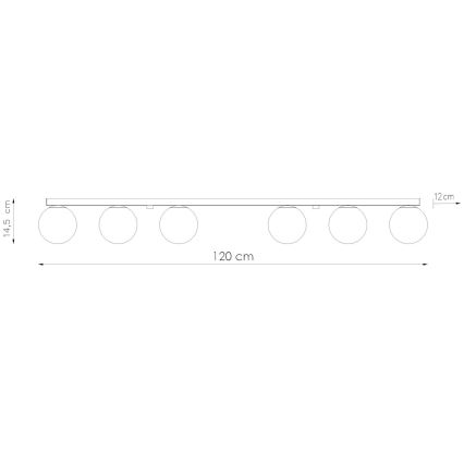 Plafoniera YOLI 6xG9/12W/230V nero
