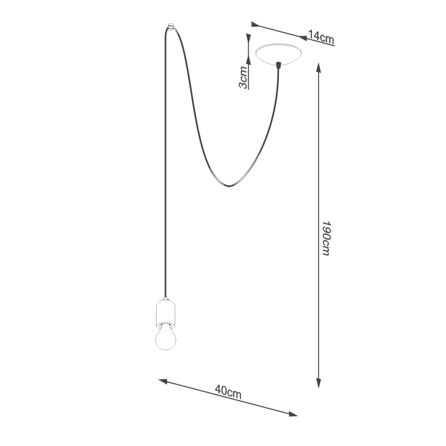 Lampadario a sospensione con filo NESO 1xE27/15W/230V ragno calcestruzzo