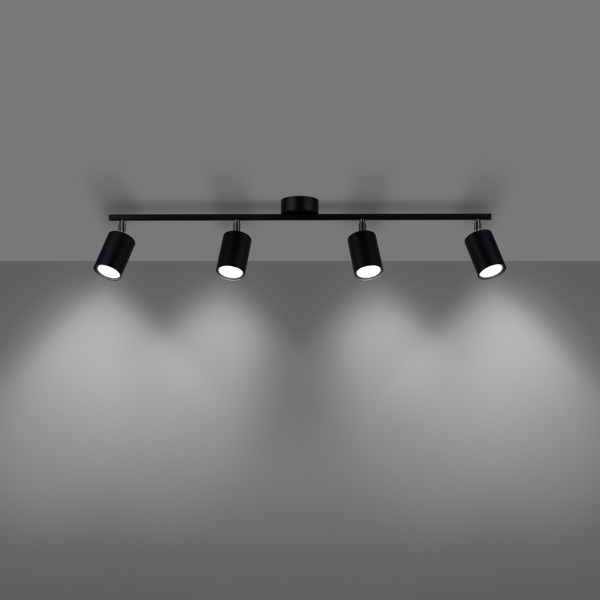 Faretto LEMMI 4xGU10/10W/230V nero