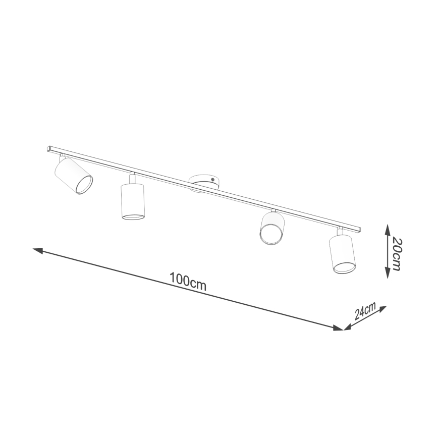 Spot LEMMI 4xGU10/10W/230V noir