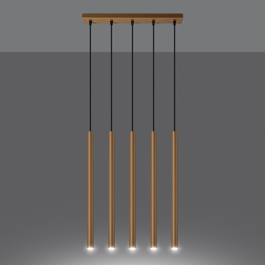 Suspension filaire PASTELO 5xG9/8W/230V doré