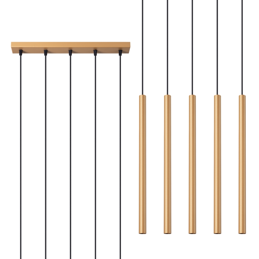 Suspension filaire PASTELO 5xG9/8W/230V doré
