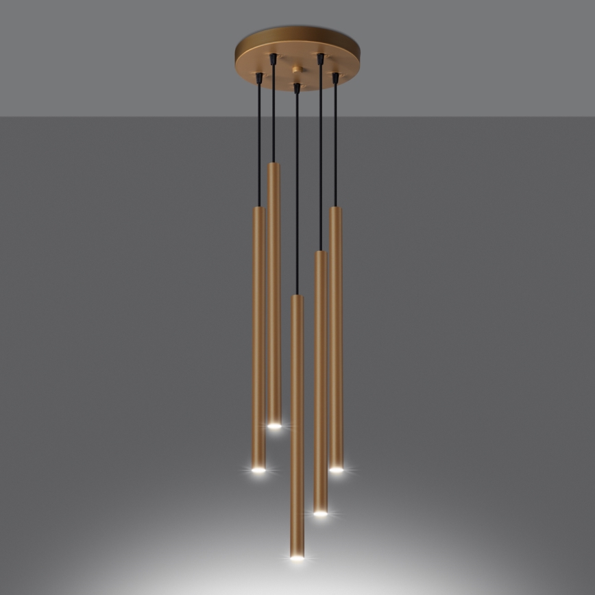 Suspension filaire PASTELO 5xG9/8W/230V doré