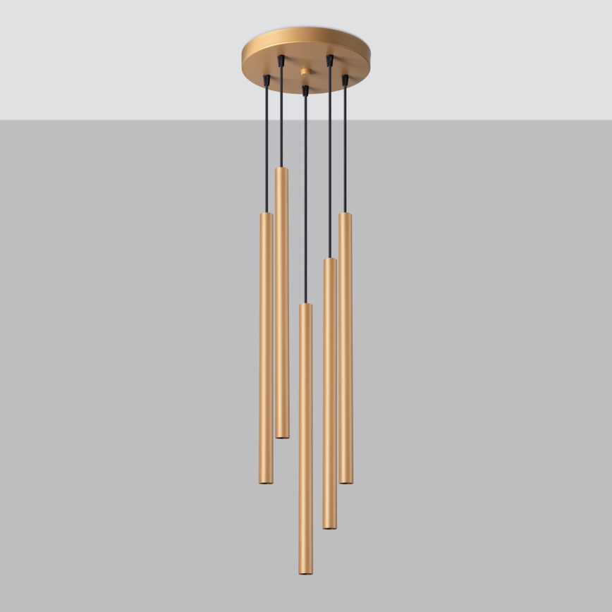 Suspension filaire PASTELO 5xG9/8W/230V doré