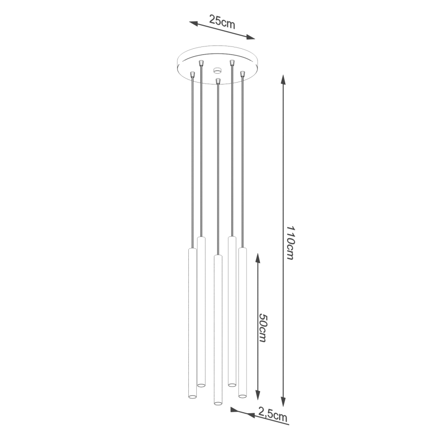 Suspension filaire PASTELO 5xG9/8W/230V doré