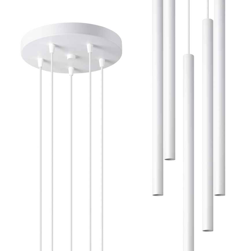 Lampadario a sospensione con filo PASTELO 5xG9/8W/230V bianco