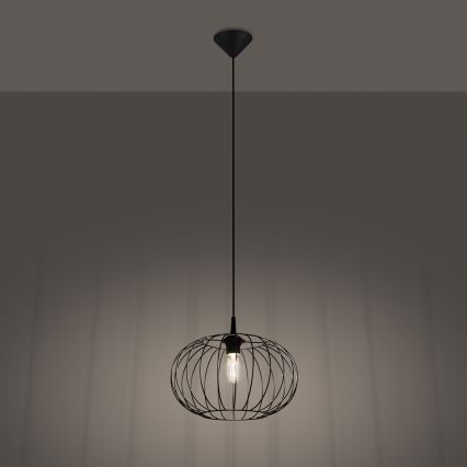 Hängeleuchte an Schnur TSUNO 1xE27/15W/230V schwarz