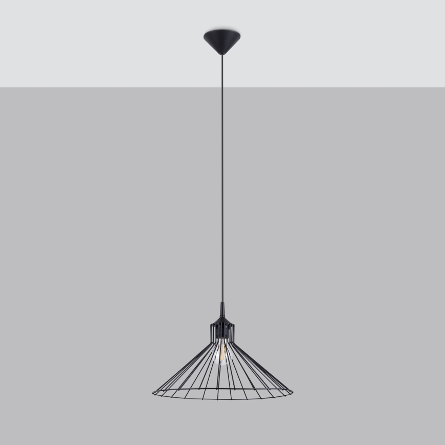 Suspension filaire EDA 1xE27/15W/230V noir