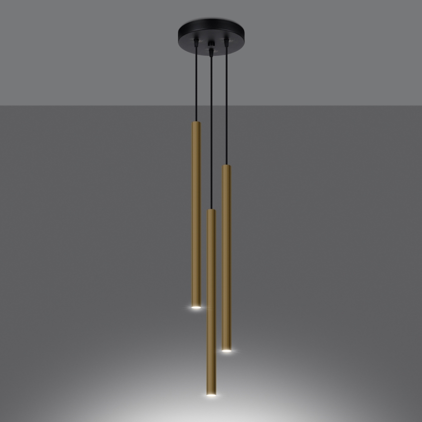 Suspension filaire PASTELO 3xG9/8W/230V doré