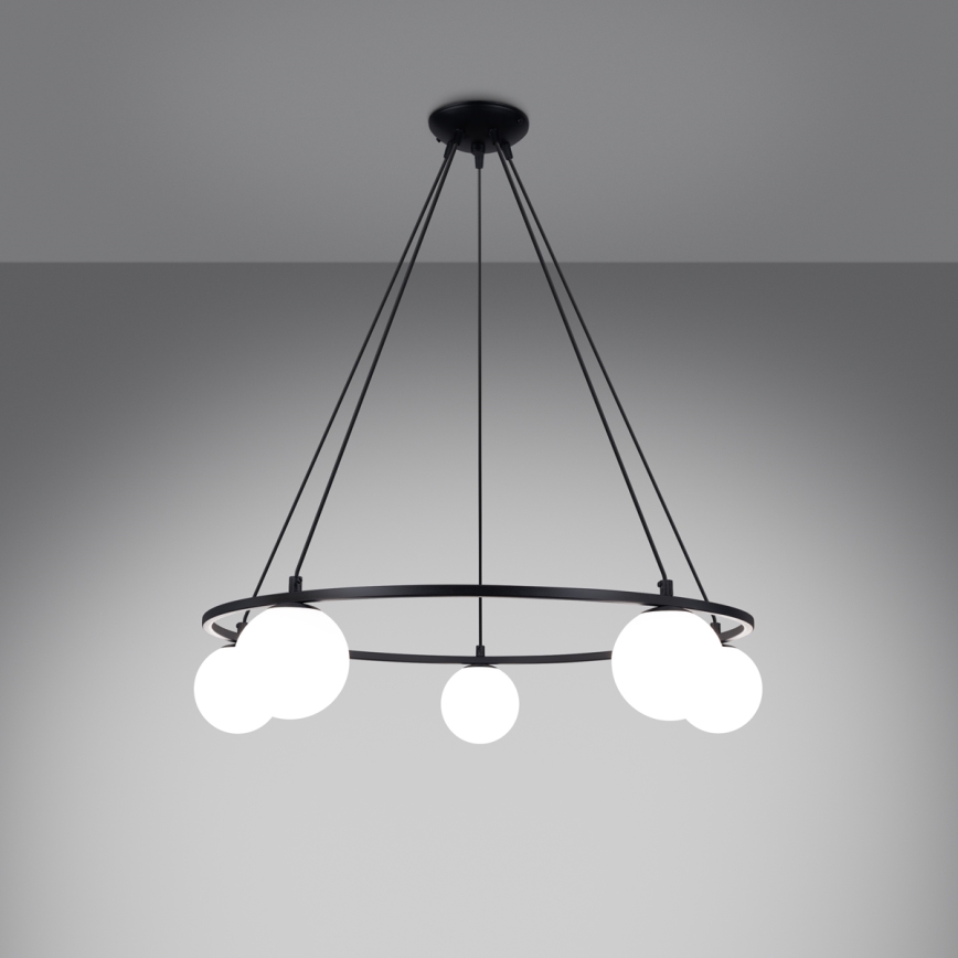 Suspension filaire YOLI 5xG9/8W/230V noir