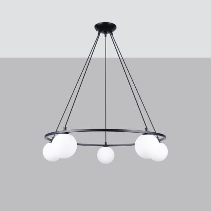 Suspension filaire YOLI 5xG9/8W/230V noir