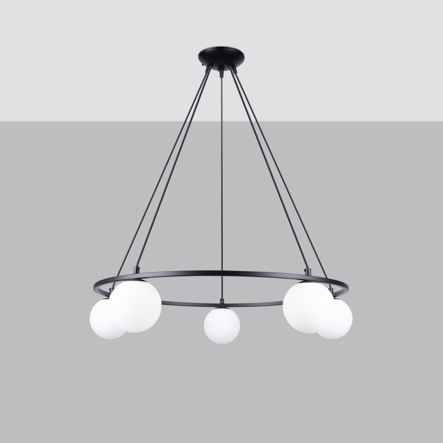 Suspension filaire YOLI 5xG9/8W/230V noir