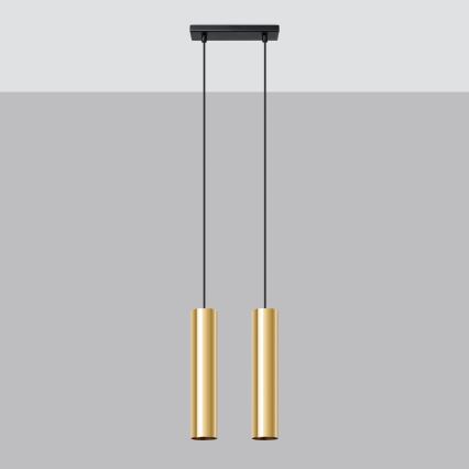 Lampadario a sospensione con filo LAGOS 2xGU10/10W/230V oro