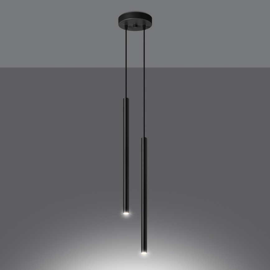 Lampadario a sospensione con filo PASTELO 2xG9/8W/230V nero