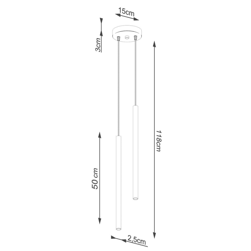 Lampadario a sospensione con filo PASTELO 2xG9/8W/230V nero