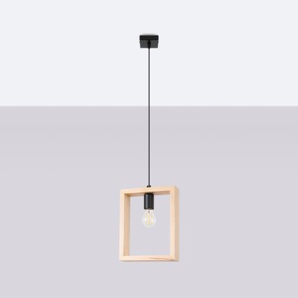 Lampadario a sospensione con filo ARIES 1xE27/15W/230V faggio/beige