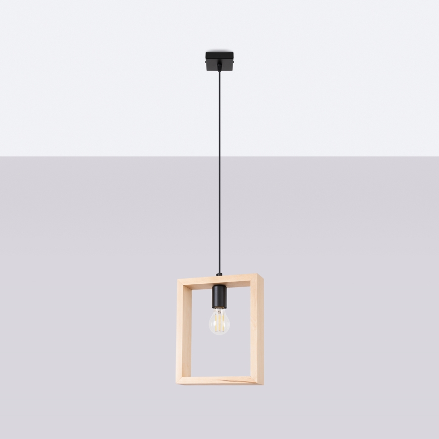 Lampadario a sospensione con filo ARIES 1xE27/15W/230V faggio/beige