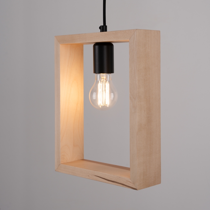 Lampadario a sospensione con filo ARIES 1xE27/15W/230V faggio/beige