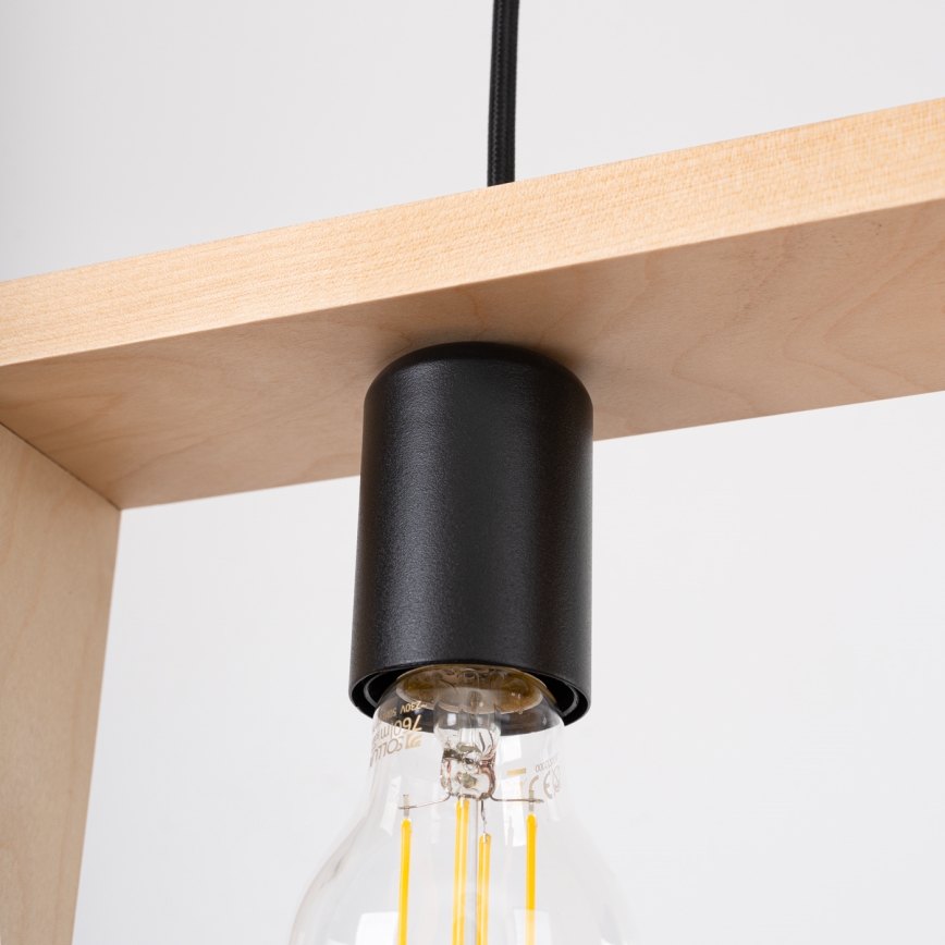 Lampadario a sospensione con filo ARIES 1xE27/15W/230V faggio/beige
