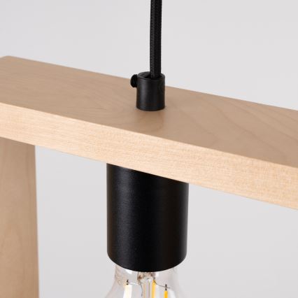 Lampadario a sospensione con filo ARIES 1xE27/15W/230V faggio/beige
