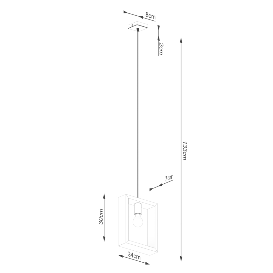 Lampadario a sospensione con filo ARIES 1xE27/15W/230V faggio/beige