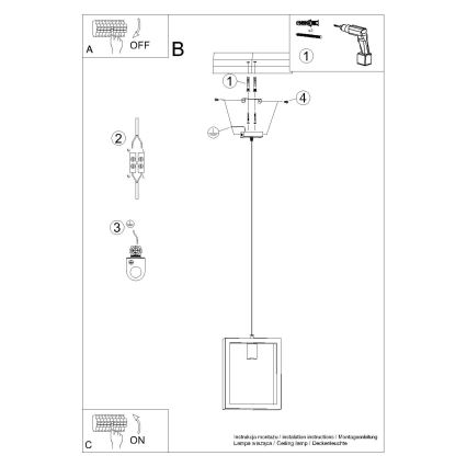 Lampadario a sospensione con filo ARIES 1xE27/15W/230V faggio/beige