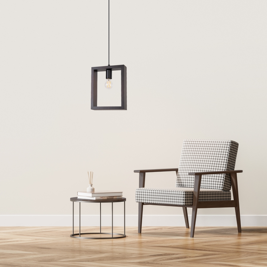 Lampadario a sospensione con filo ARIES 1xE27/15W/230V faggio/wenge