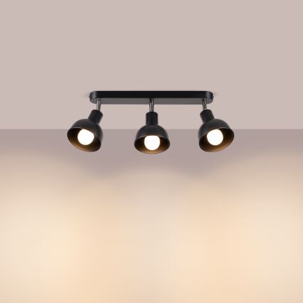 Faretto ELBA 3xE27/15W/230V nero