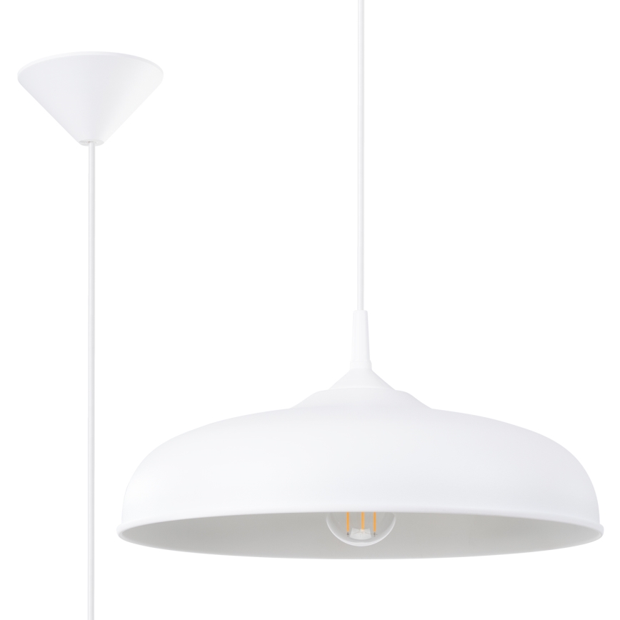 Suspension filaire GINA 1xE27/15W/230V d. 38 cm blanc