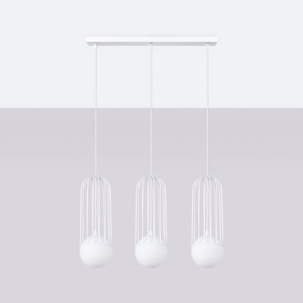 Lampadario a sospensione con filo BRINA 3xG9/8W/230V bianco
