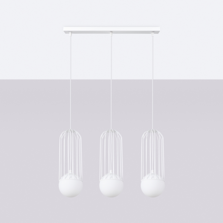 Lampadario a sospensione con filo BRINA 3xG9/8W/230V bianco