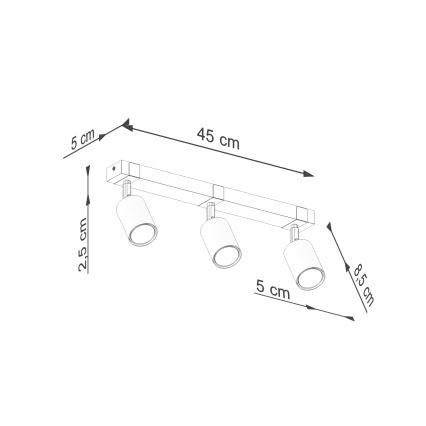 Faretto FAGER 3xGU10/10W/230V nero