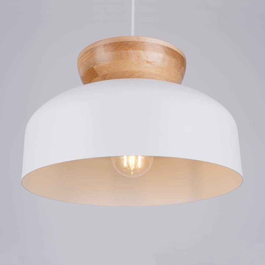 Lampadario a sospensione con filo MARION 1xE27/15W/230V diametro 29,5 cm bianco