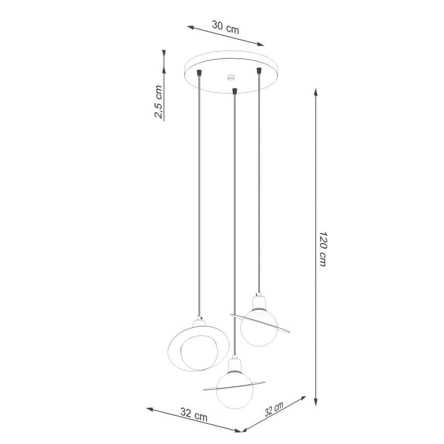 Suspension filaire HYPERION 3xG9/8W/230V noir