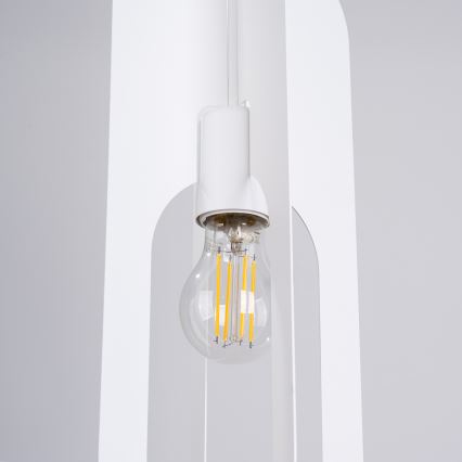 Lampadario a sospensione con filo NICUS 1xE27/15W/230V bianco