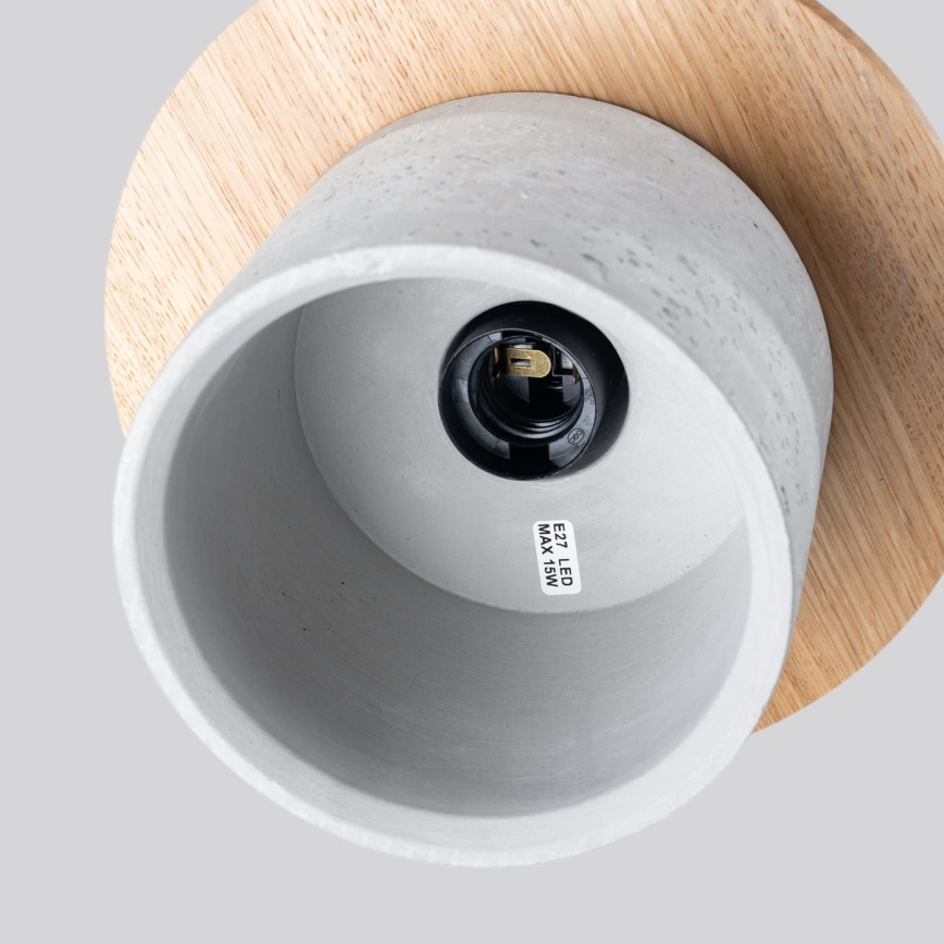 Suspension sur câble MAB 1xE27/15W/230V Ø 22 cm béton/gris