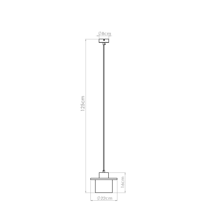 Suspension sur câble MAB 1xE27/15W/230V Ø 22 cm béton/gris