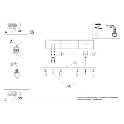 Faretto WINX 4xGU10/10W/230V nero/cromo lucido