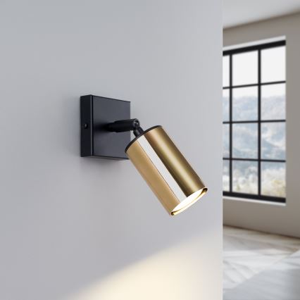 Faretto da parete WINX 1xGU10/10W/230V nero/oro