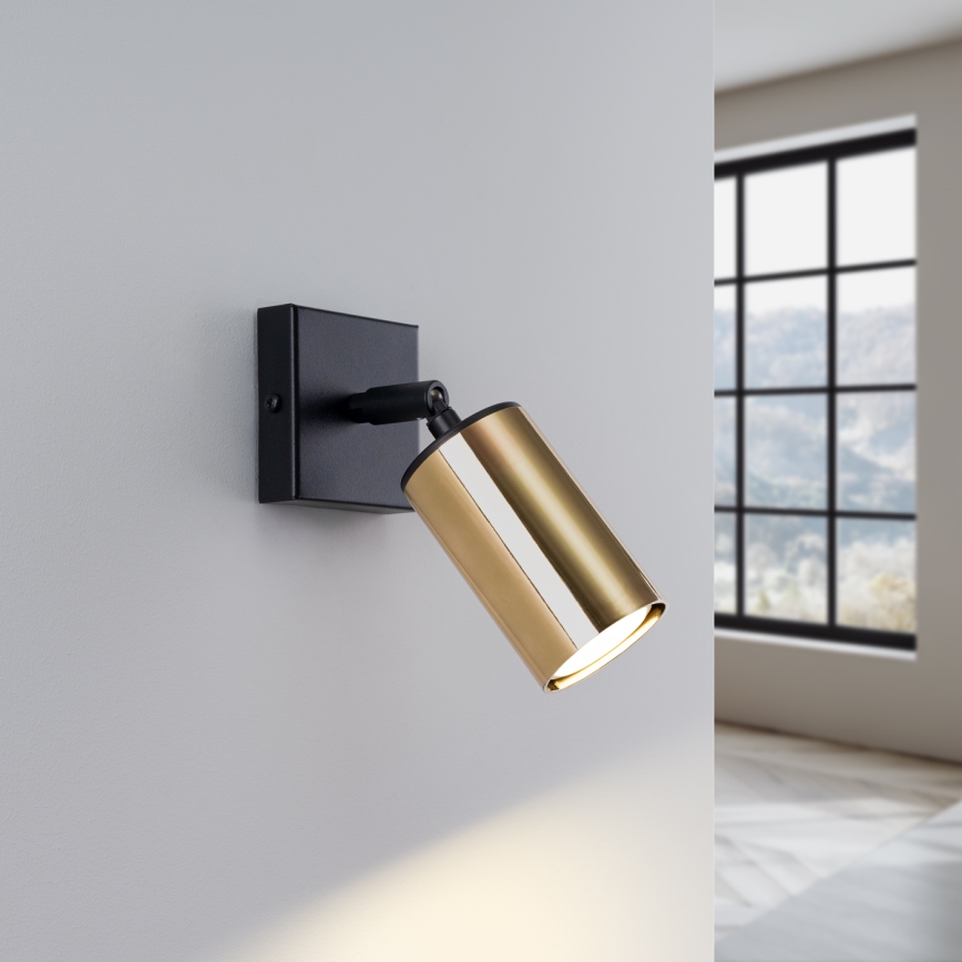 Faretto da parete WINX 1xGU10/10W/230V nero/oro