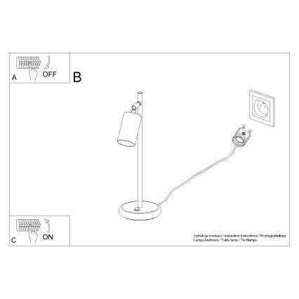 Lampada da tavolo WINX 1xGU10/10W/230V nero/oro