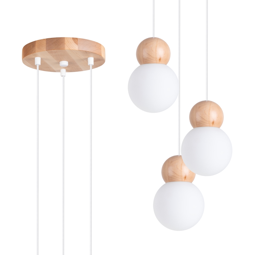 Suspension filaire PEKKA 3xG9/8W/230V blanc
