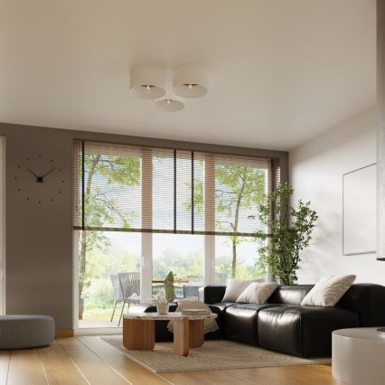 Deckenleuchte TELESTO 1xE27/15W/230V d 35 cm weiß/braun