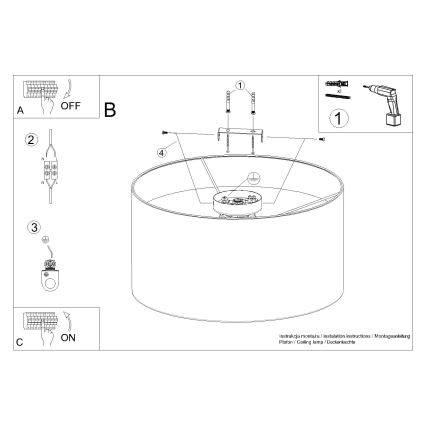 Plafoniera TELESTO 1xE27/15W/230V diametro 35 cm bianco/marrone