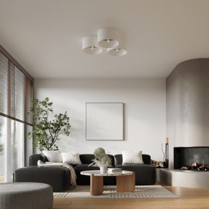 Plafoniera TELESTO 1xE27/15W/230V diametro 35 cm bianco/beige